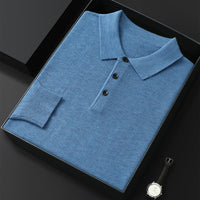 Spring And Autumn New Fashion Casual Polo Collar Long-sleeved Sweater Men