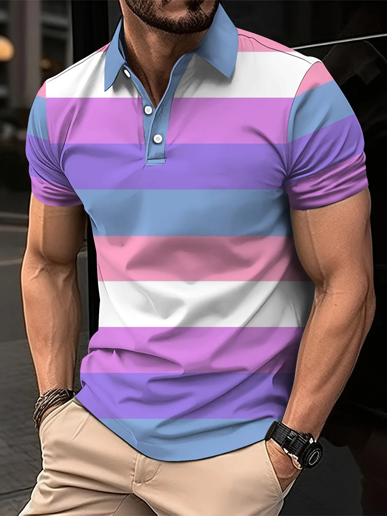 Fashion Digital Printing Men's Business Casual Top