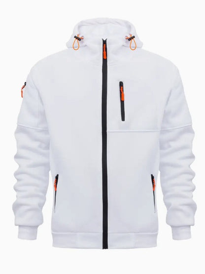 Men's Sweater Hoodie Zipper Multi-pocket Embroidery Badge