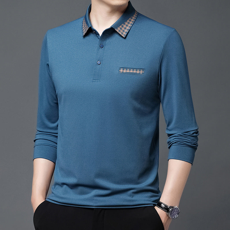 Solid Color Casual Dad Long-t-shirt