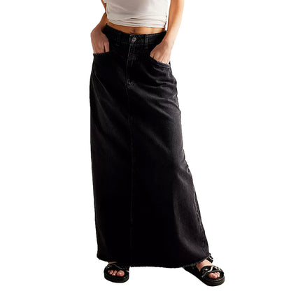 Women's Loose Straight Casual Denim Skirt