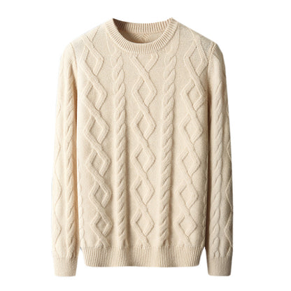 Men's Thickened Round Neck Sweater Pullover Knitting Bottoming Shirt