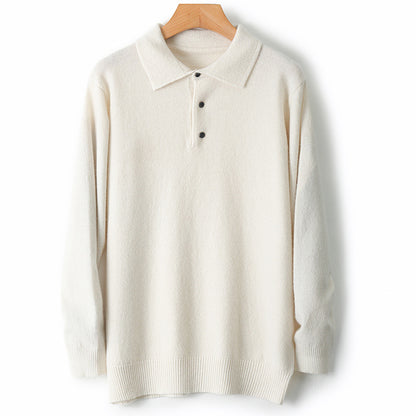 Men's Woolen Sweater Polo Collar Sweater Pullover