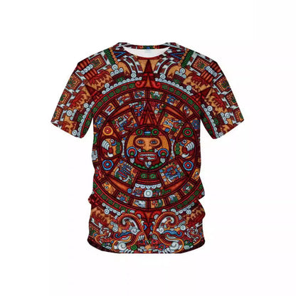 Men's Mexican Maya Realistic Pattern Short Sleeve