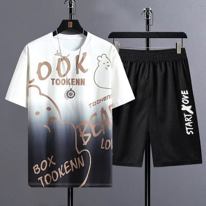 Summer Menswear Fashion Ice Silk Suit