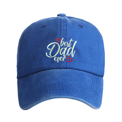 Washed Cotton Embroidered Letter Baseball Cap