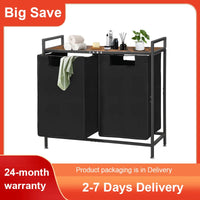 Laundry basket 2 hand fan Laundry Collector with Storage, Laundry Box, Oxford Fabric Laundry Bag Extendable Detachable Frame