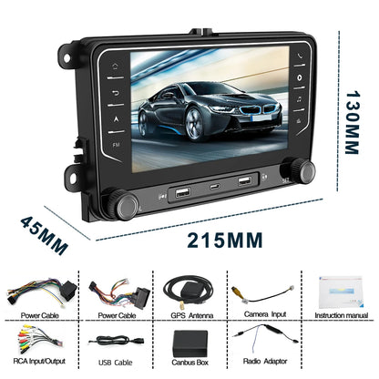 2 Din Car Radio Android14 Car Multimedia Player GPS WiFi Carplay For Volkswagen Skoda Octavia golf 5 6 touran passat polo Jetta