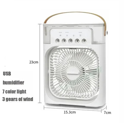 New 3 In 1 Portable Fan AIr Conditioner Household Mini Air Cooler LED Night Light Humidifier Air Adjustment Fan Office Home Fan