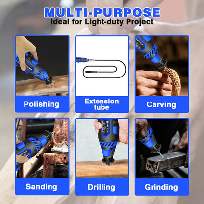 DayPlus 135W Power Electric Rotary Tool With 80pcs Accessories Mini Rotary Multi-Tool Kit,6 Variable Speed Electric Grinder Set
