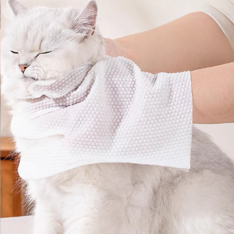 4 packs of 24 pieces，Pet gloves wet wipes - Special disposable cleaning wet wipes for pets, gentle and non-irritating