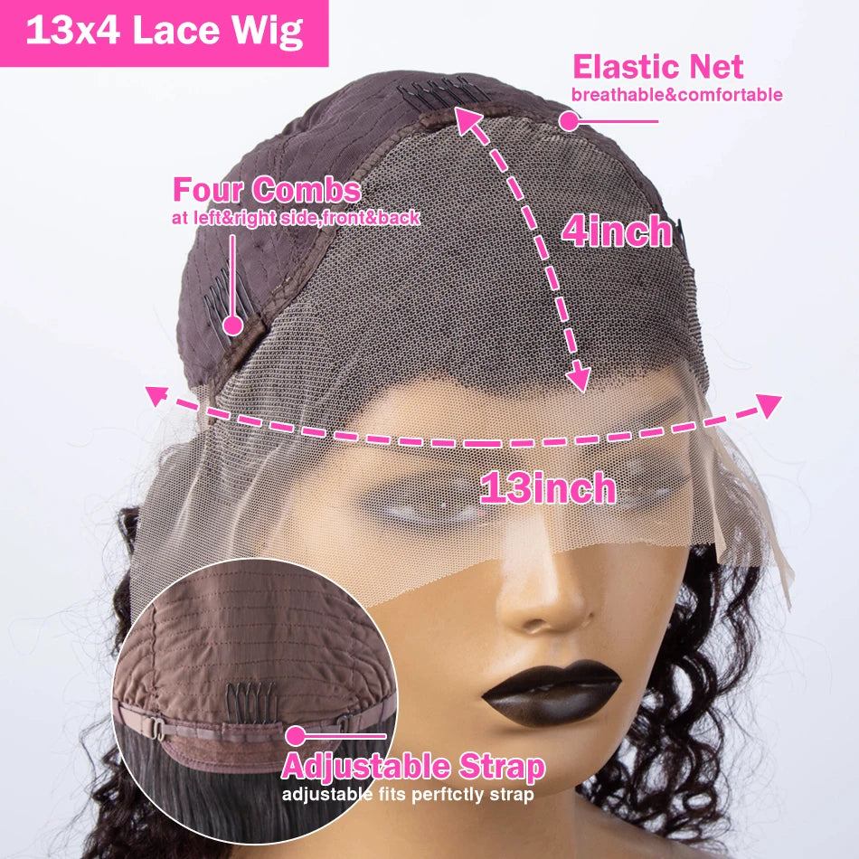 30 40 Inch 250 Density Bone Straight 13X6 Hd Lace Frontal Wig 13X4 Transparent Lace Front Pre Plucked 100% Human Hair For Women