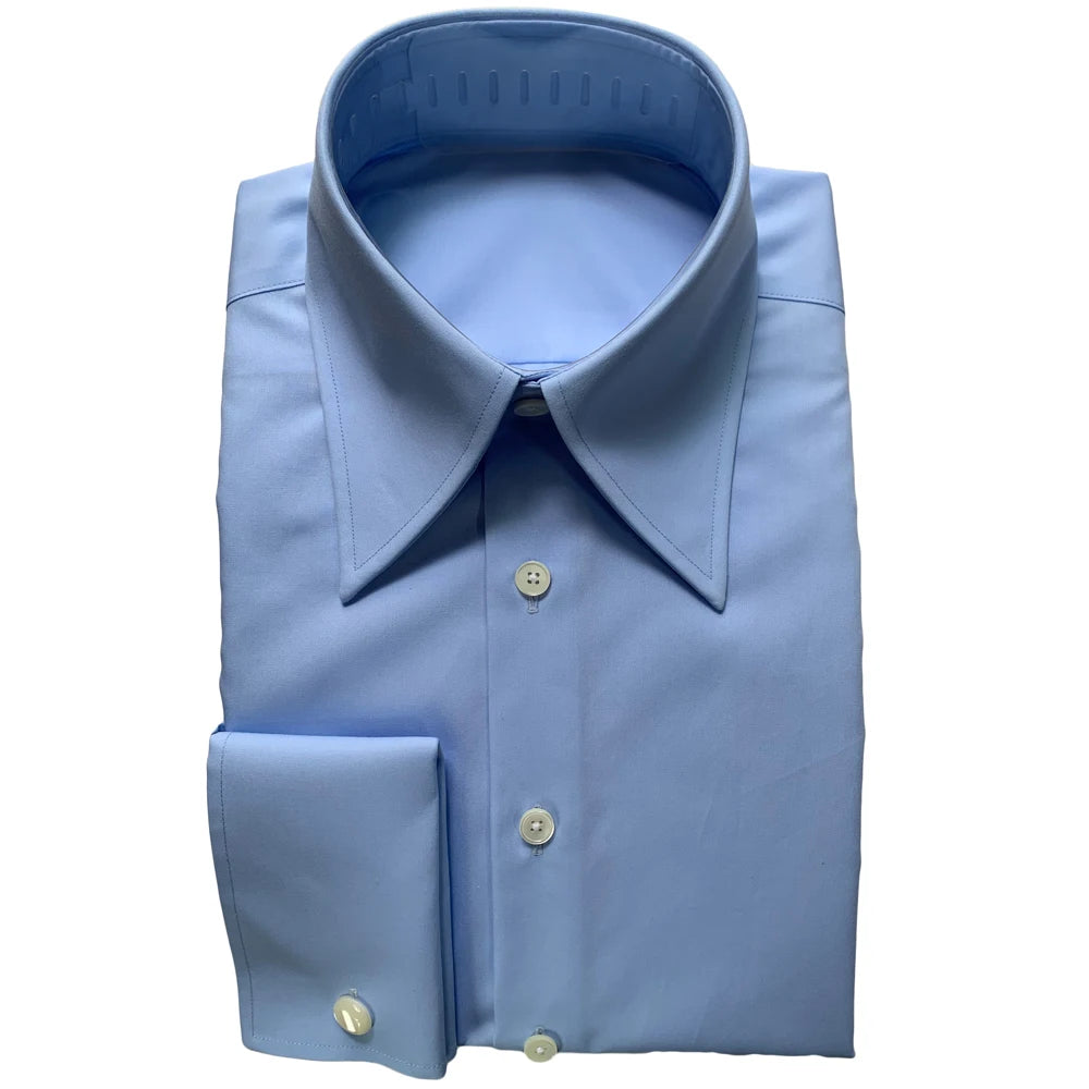 Elegant Mens Shirts Extreme Long Collar Spearpoint Collar Formal Shirts Luxury Designer Clothes Custom Made Dress Shirts For Men
