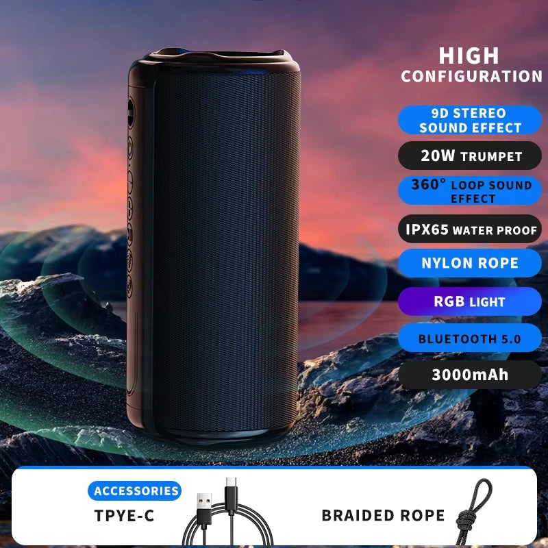 MX40 Powerful Bluetooth Speaker Bass Wireless Speakers Subwoofer Waterproof Sound Box Support TF, TWS, USB Flash Drive