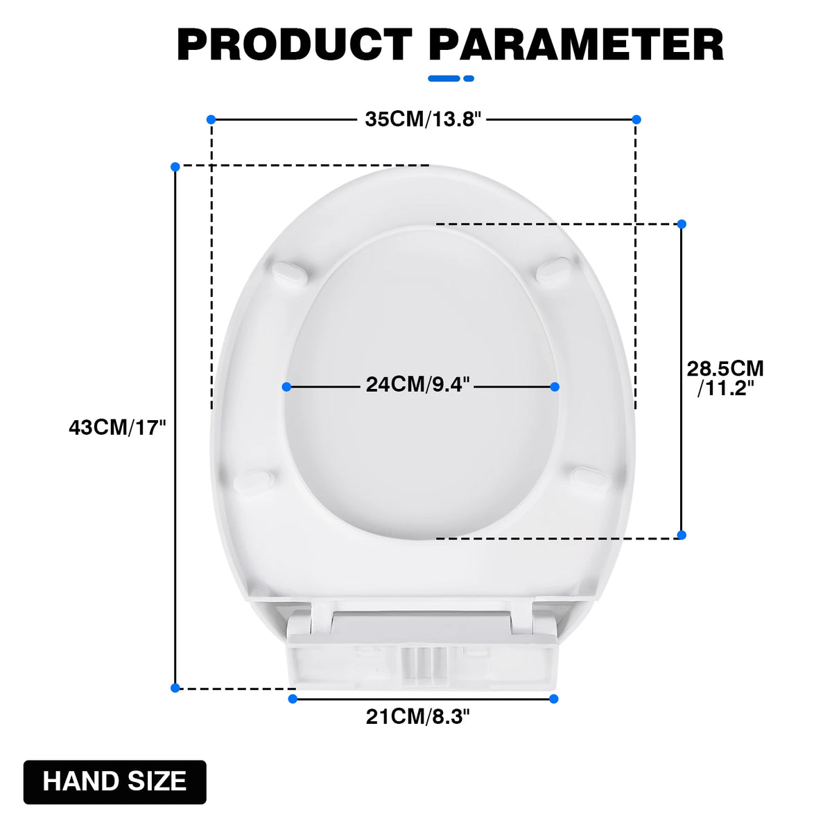 DayPlus Toilet Seat, Soft Close Toilet Seats White with Quick Release, Sturdy Duroplastic Anti-Bacterial Toilet Lid WC Seats