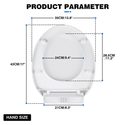 DayPlus Toilet Seat, Soft Close Toilet Seats White with Quick Release, Sturdy Duroplastic Anti-Bacterial Toilet Lid WC Seats