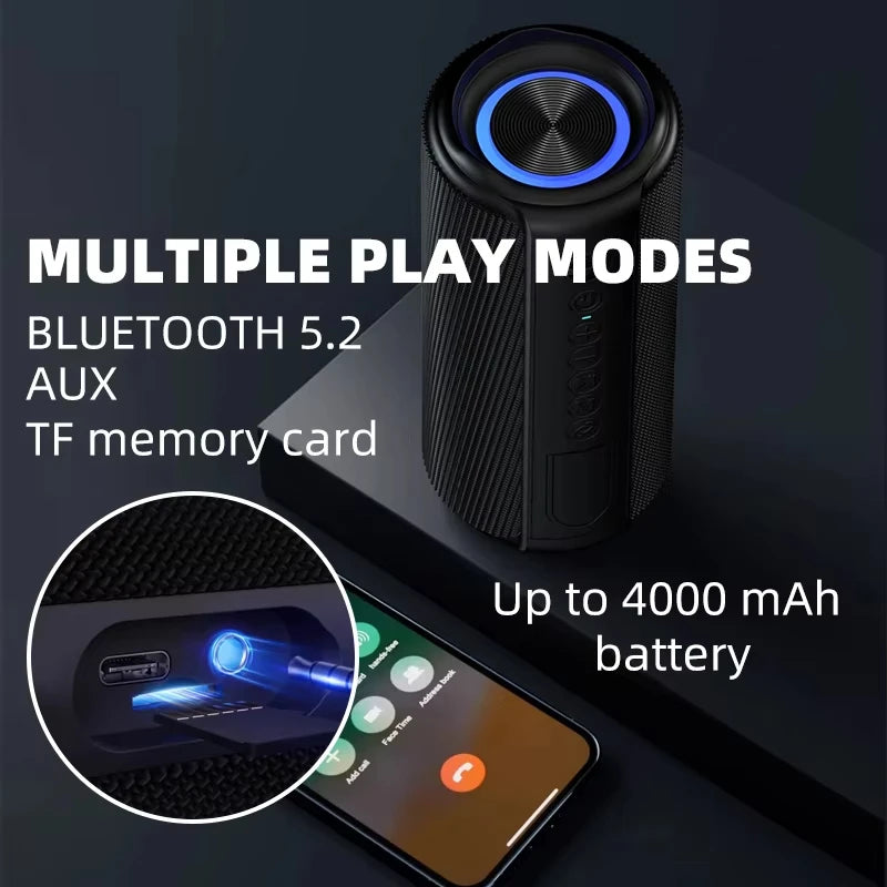 MX40 Powerful Bluetooth Speaker Bass Wireless Speakers Subwoofer Waterproof Sound Box Support TF, TWS, USB Flash Drive