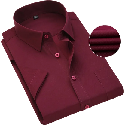 Men Short Sleeve Dress Shirt Plus Size Summer Fashion Slim Fit Casual Social Shirts Comfortable Breathable Thin Tops Male