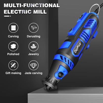 DayPlus 135W Power Electric Rotary Tool With 80pcs Accessories Mini Rotary Multi-Tool Kit,6 Variable Speed Electric Grinder Set