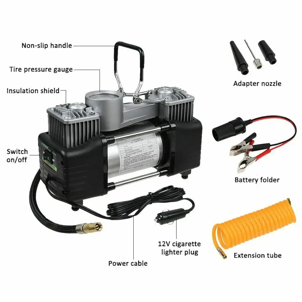 Heavy Duty 150psi 12 Volt Hi Speed Air Compressor For Car Van Tire Inflator Pump