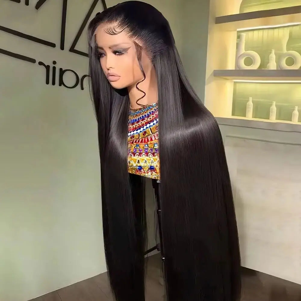 30 40 Inch 250 Density Bone Straight 13X6 Hd Lace Frontal Wig 13X4 Transparent Lace Front Pre Plucked 100% Human Hair For Women