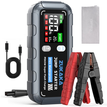 ZUKAKA 26800mAh Jump Starter with Air Compressor 4000A Booster Tyre Inflator Portable Car Battery Power Bank Charger Air Pump