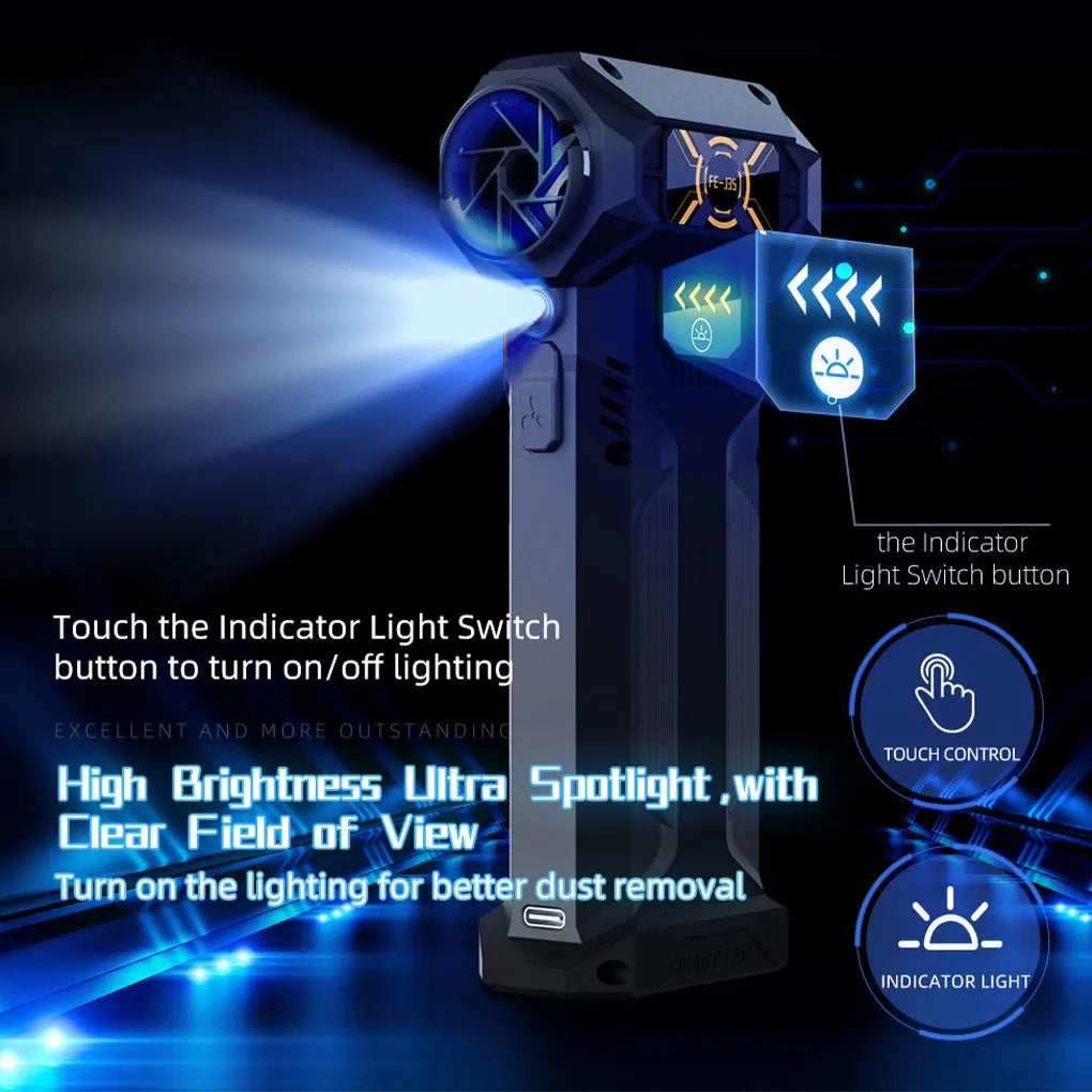 Turbo Jet Fan Electric Air Blower 130000RPM Brushless Motor Turbo Violent Fan Rechargeable Powerful Dust Blower 8000mAh