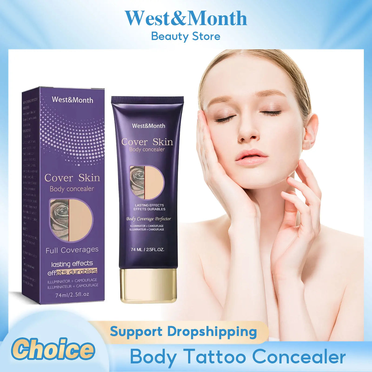 Concealer Full Coverage Tattoo Dark Circles Hide Blemishes Acne Scars Correct Pigment Waterproof Lasting Makeup Base Foundation