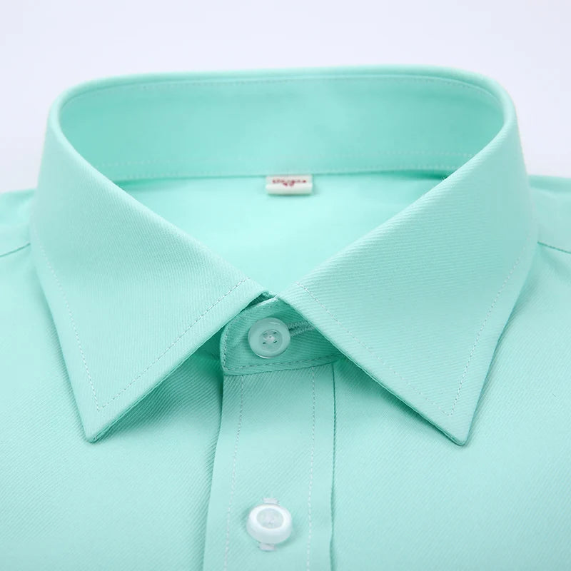 Men Short Sleeve Dress Shirt Plus Size Summer Fashion Slim Fit Casual Social Shirts Comfortable Breathable Thin Tops Male