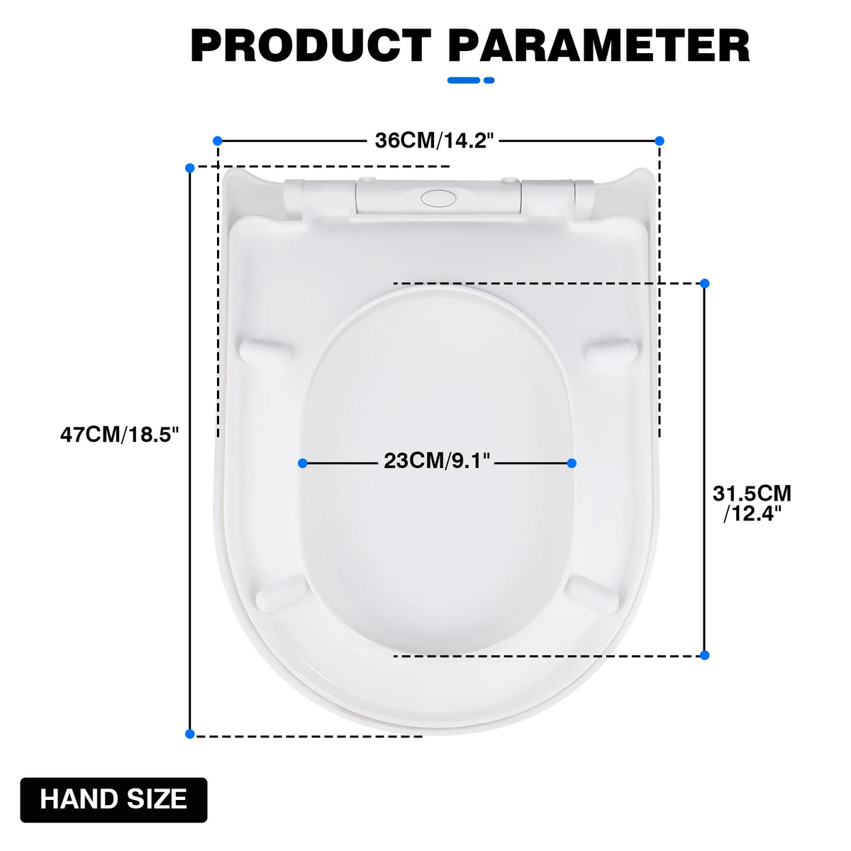 DayPlus Toilet Seat, Soft Close Toilet Seats White with Quick Release, Sturdy Duroplastic Anti-Bacterial Toilet Lid WC Seats