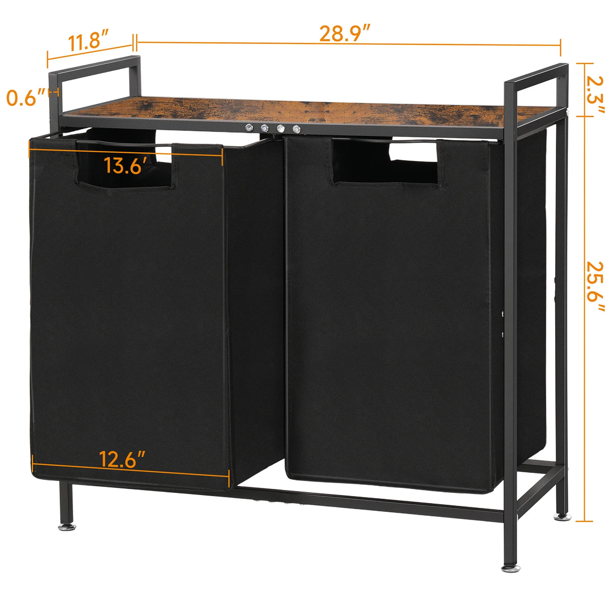 Laundry basket 2 hand fan Laundry Collector with Storage, Laundry Box, Oxford Fabric Laundry Bag Extendable Detachable Frame