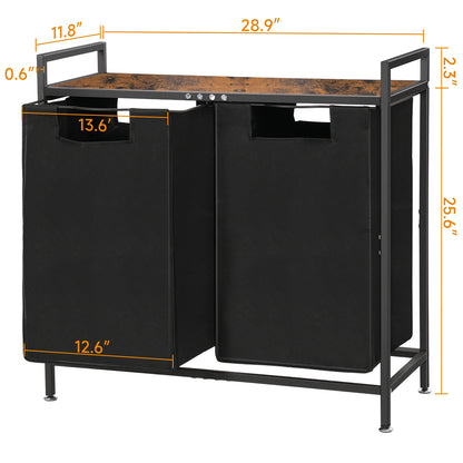 Laundry basket 2 hand fan Laundry Collector with Storage, Laundry Box, Oxford Fabric Laundry Bag Extendable Detachable Frame