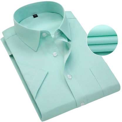 Men Short Sleeve Dress Shirt Plus Size Summer Fashion Slim Fit Casual Social Shirts Comfortable Breathable Thin Tops Male