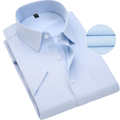 Men Short Sleeve Dress Shirt Plus Size Summer Fashion Slim Fit Casual Social Shirts Comfortable Breathable Thin Tops Male