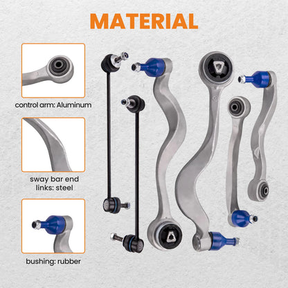 6x Front Lower Rearward Forward Control Arm For BMW 525i 528i 530i 545i 550i