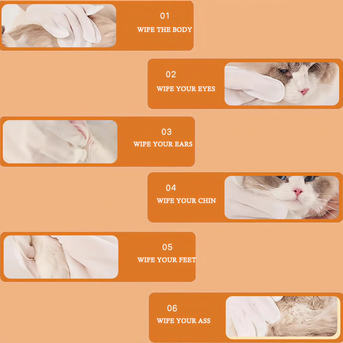4 packs of 24 pieces，Pet gloves wet wipes - Special disposable cleaning wet wipes for pets, gentle and non-irritating