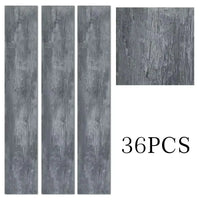 Dark Grey PVC Wood Plank Flooring Scratch & Water Resistant, Realistic Wood Grain, Peel-and-Stick Installation 91.5x15.2cm