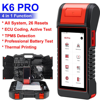 KINGBOLEN K6 PRO All System Car diagnostic Tools 26 Reset TPMS Programming ECU Coding DOIP CAN FD Battery Test with printer