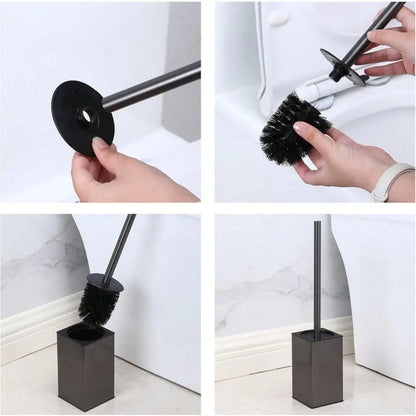Toilet Brush Holder Freestanding Square Toilet Brush Stainless Steel Freestanding With Lid Toilet Cleaner Brush Set