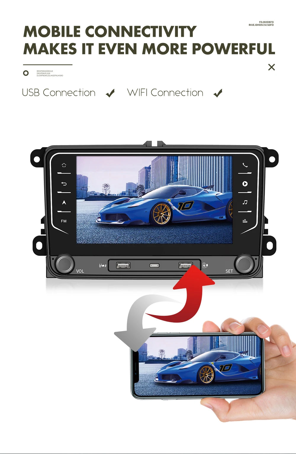 2 Din Car Radio Android14 Car Multimedia Player GPS WiFi Carplay For Volkswagen Skoda Octavia golf 5 6 touran passat polo Jetta