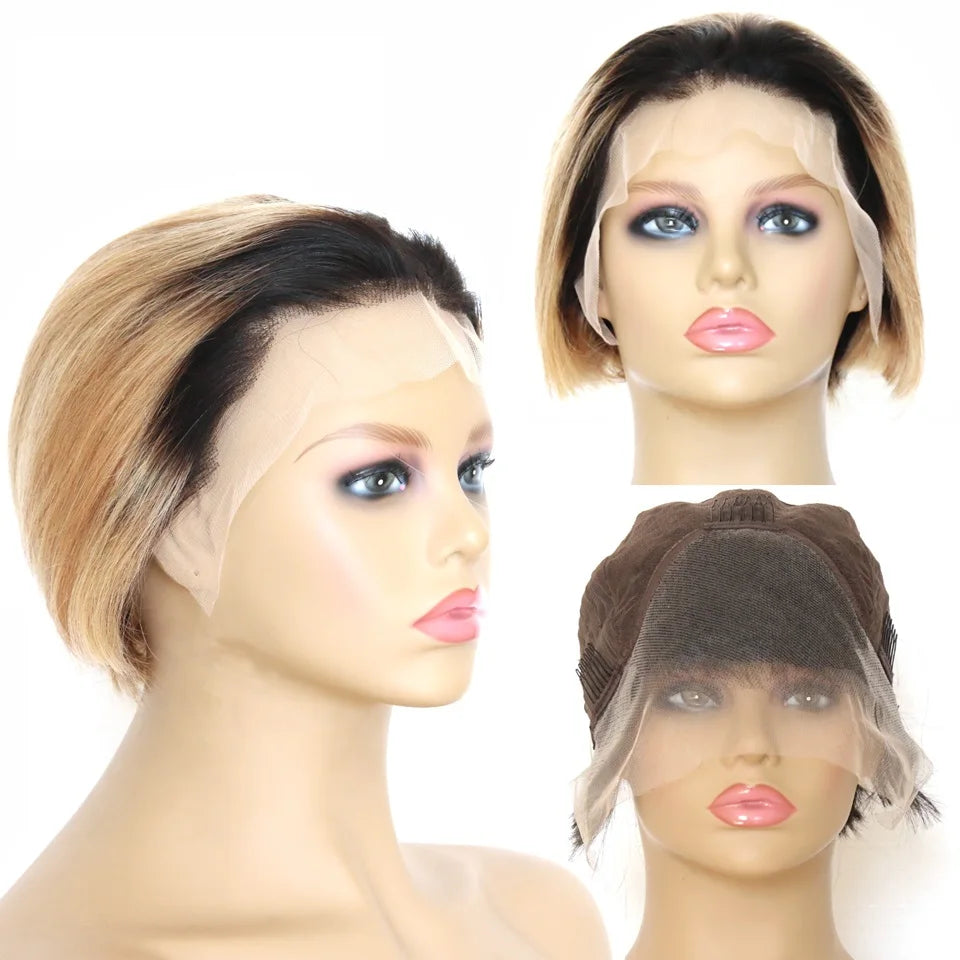 Free Shipping, Cheap Bob Peruvian Straight Human Lace Front Wigs for Black Women-4