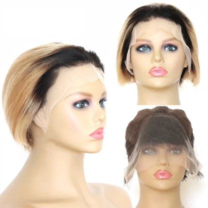 Free Shipping, Cheap Bob Peruvian Straight Human Lace Front Wigs for Black Women-4
