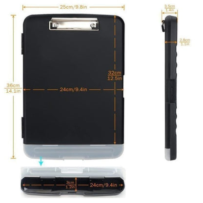 Clipboard With Storage Case Plastic A4 Clipboard Storage Box For School&office