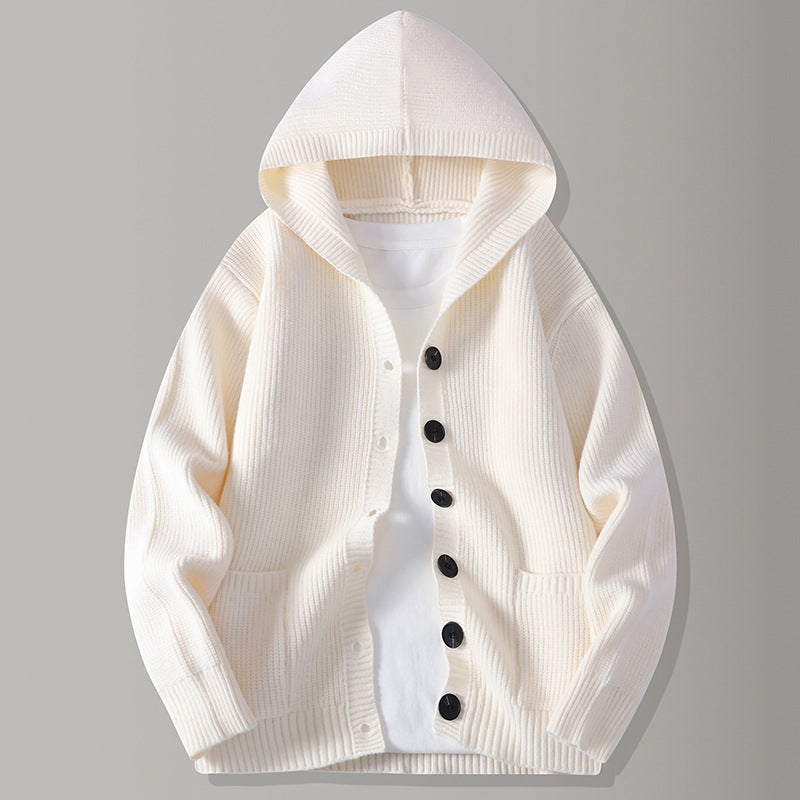 Mens Knitted Fashion Lapel Sweater Cardigan