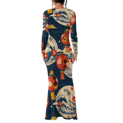 Women's 2025 Summer Casual Long Dresses Off Shoulder Long Sleeve Dress