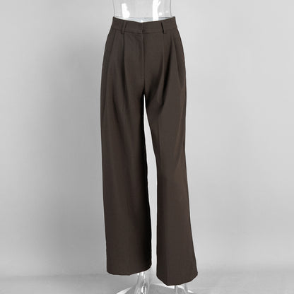 Draping Wide-leg Trousers Loose Suit Pants Straight