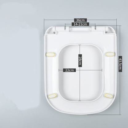 Luxury Square Toilet Seat Heavy Duty White Soft Close Top Quick Release Hinges