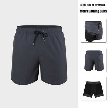 Men's Double-layer Swimming Trunks Anti-embarrassment XL Mens