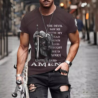 3D Printed T-shirt Men's Summer Casual Breathable Short Sleeve Top