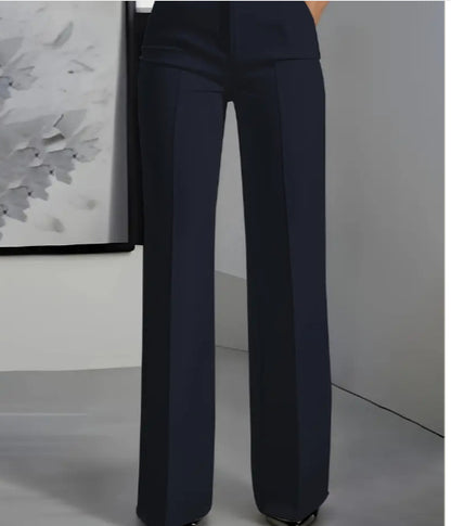 Women's White Minimalist Pants Made Of Polyester